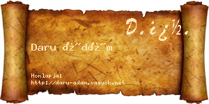 Daru Ádám névjegykártya